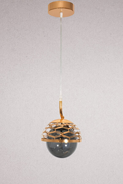 Fer Avize File Tekli Gold Kaplama Dekoratif Avize Antre Mutfak Hol Giyinme Odası Cafe