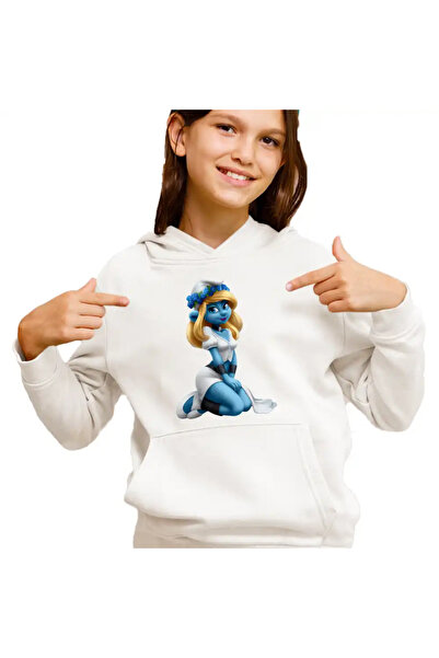 OEM Hanorac Copii Fete Smurfette Strumfii Strumfita Elf