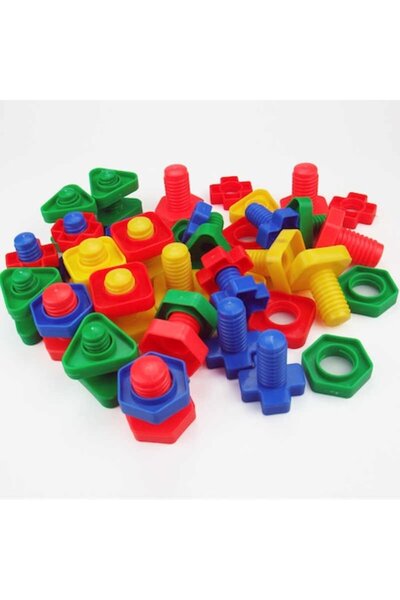 OEM Nut and bolt joint set, geometric shapes, 48 ​​pieces, multicolor