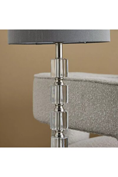 Generic Rollins Caskey Crystal Table Lamp with Linen Shade - 28 x 54 cm