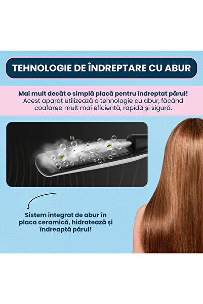 KindKare Steam hair straightener, anti-frizz, negative ions, 30s heating, temp100-230°C, safety