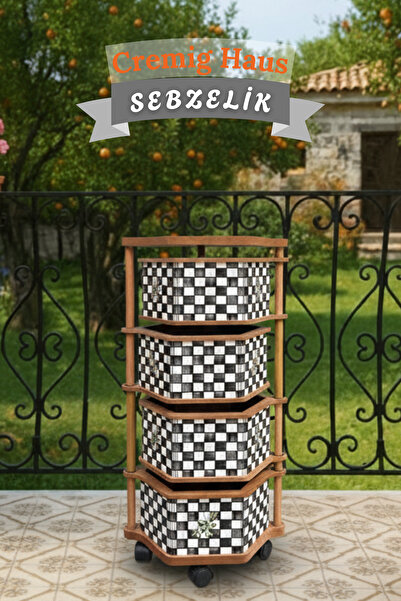 CremigHaus Ahşap Sebzelik Geleneksel Tasarım Altıgen 4 x 5 lt Kapasiteli Dama...