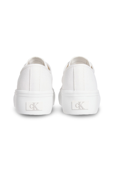 Calvin Klein Women Bright White Vulc Flatform Ctn Low Top Sneakers