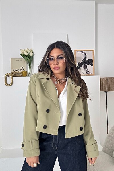 Sohotique By P Short Trenchcoat Light Khaki