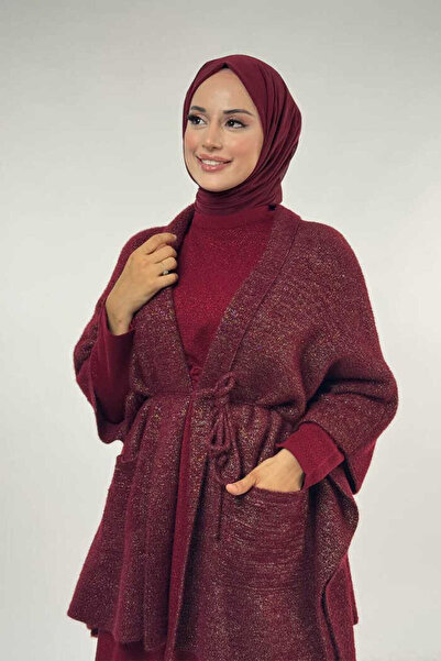 Bym Fashion Παντόφλα με λεπτομέρεια από σιμέντες με τσέπες 18332 Βουργουνδία