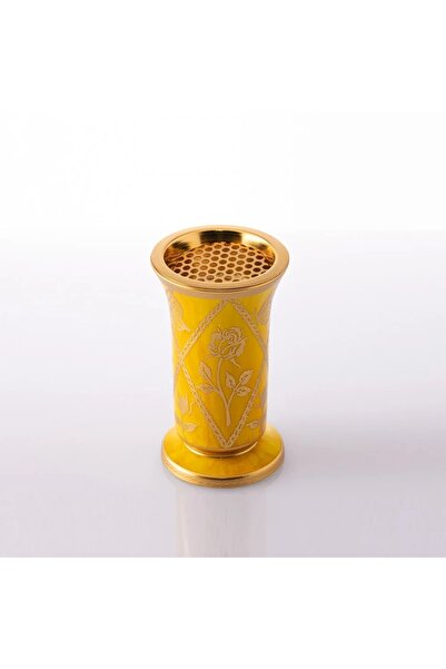ORIAN مبخرة سيراميك مزخرفة باللون الذهبي والأصفر