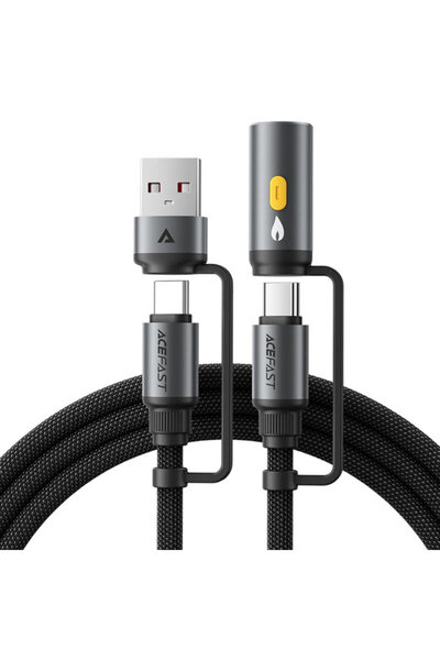 Acefast Cablu USB, Tip-C, Brichetă auto 4 în 1, 60W, Acefast, J6, 1.2m