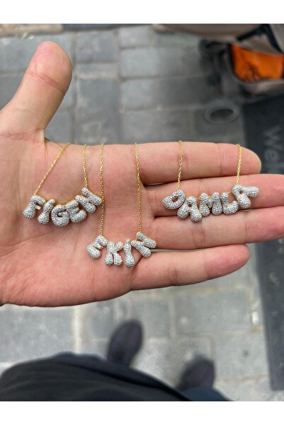 bestmysilver Kadın Gümüş Balon İsim Kolye (5 HARF)