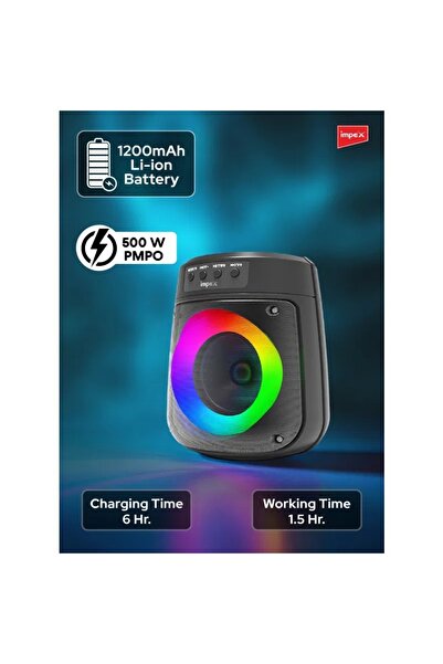ORIAN Impex Speaker – 500W, 1200mAh Lithium Battery, Microphone Function