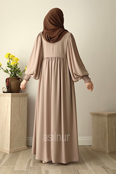 ASİLNUR Rana Balon Kol Ferace Stone