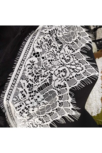 Mutkin Sakallı Dantel (KOD A454)20 Cm 1 ADET 3 Metre BEYAZ -Gelinlik-iç çamaş...