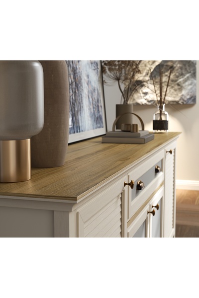 Sakura Ahşap Hunerika Davina Premium Panjurlu 4 Kapak 1 Çekmece Konsol- Minifiks - aytaşı/legnano