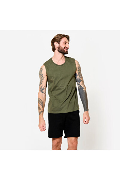 Decathlon Domyos Men's Sports Tank Top - Green/Khaki