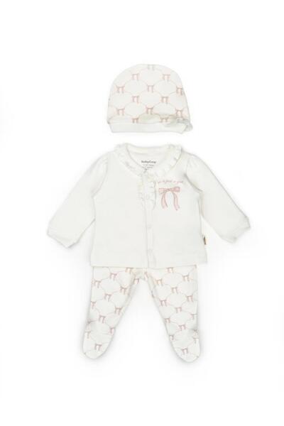 BabyCosy Organic Wear Baby 3-Piece Set (Pants, Long Sleeve T-Shirt, Hat), Baby and Newborn Series - Csy8143