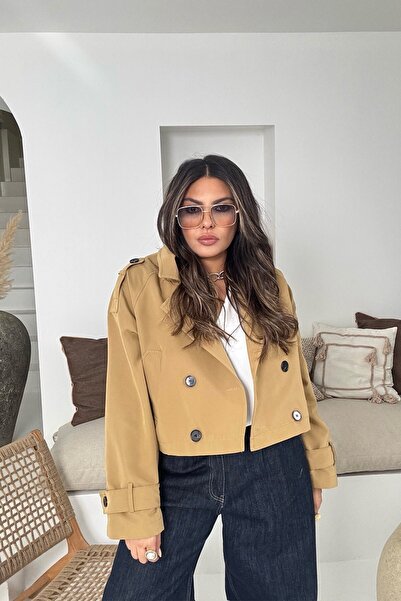 Sohotique By P Short Trenchcoat Mocha Mousse