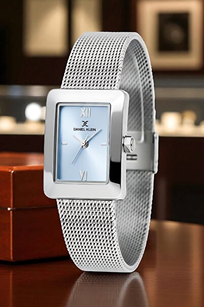 Daniel Klein Women's Wristwatch, Steel Band&Case+Bracelet Gift Silver-Blue Zmdk1201
