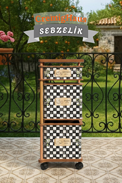 CremigHaus Ahşap Sebzelik Geleneksel Tasarım Kare 2 x 7 lt + 3 lt Kapasiteli ...