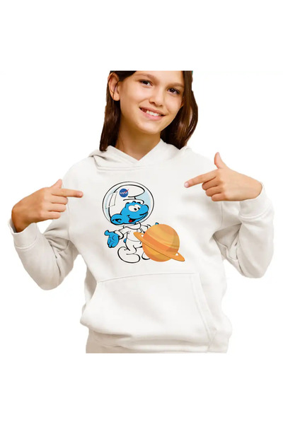 OEM Hanorac Copii Fete Strumfii Astronaut Saturn Nasa