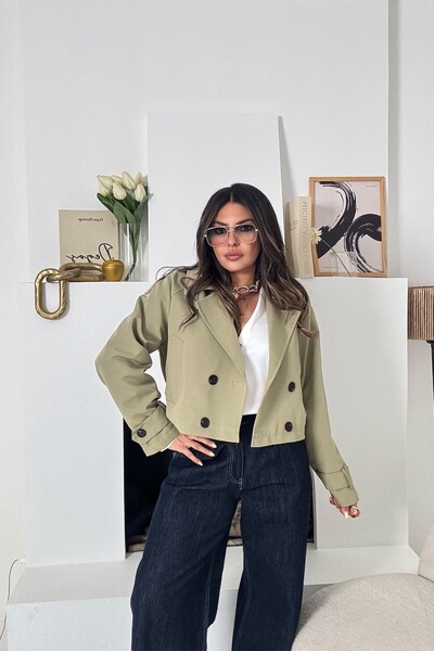 Sohotique By P Short Trenchcoat Light Khaki