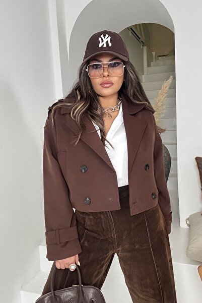 Sohotique By P Short Trenchcoat Bitter Brown