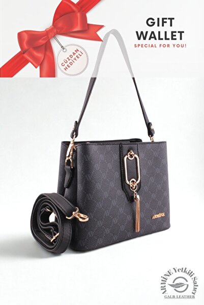 GALB Geantă de umăr pentru femei Armine originală, de calitate premium, potrivită pentru utilizare zilnică 361 BLACK DOT +1