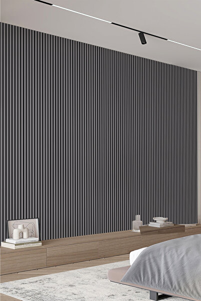 dreamwall Siyah Antrasit Çizgili Modern Tasarım Tek Parça Duvar Kağıdı