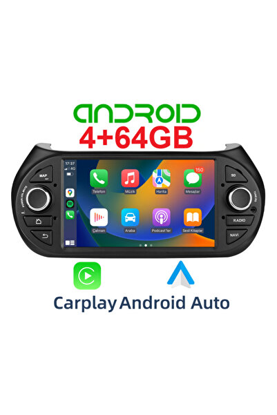 EXVOL FİAT FİORİNO CİTROEN NEMO BİPPER ANDROİD MULTİMEDYA 4GB/64GB CARPLAY HD IPS EKRAN KAMERA HEDİYE