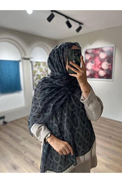 Merwiss شال رامي بنمط سلسلة براگ - أسود