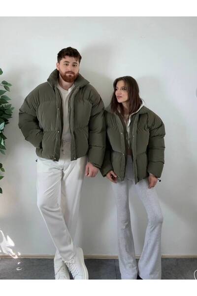 Arvens Frostline Khaki Couple Oversize Inflatable Jacket Comfort and Quality in Cold Weather