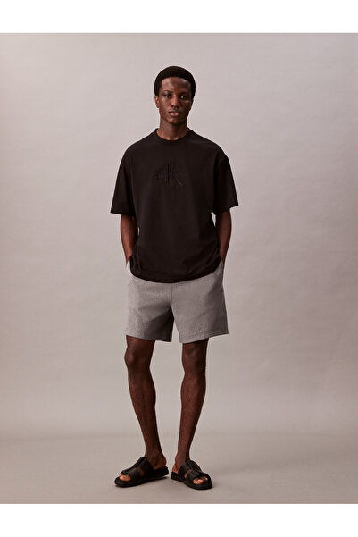 Calvin Klein Men Medium Grey Heather Cotton Terry Jogger Shorts