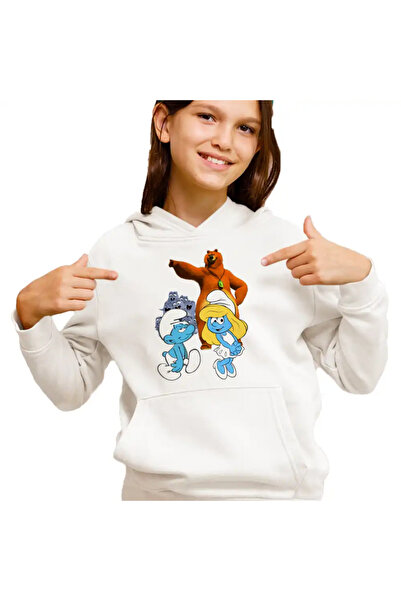 OEM Hanorac Copii Fete Strumfii Grizzy Lemingii Strumfita