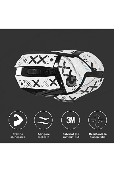 PadForce Decorative Protective Sticker for Logitech G502 Mouse, Non-slip, Gaming, Office - White