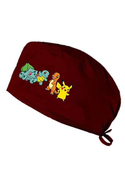bonecim Bonnet cu tematică Pikachu Pokemon Doctor Nurse Cook Chef Bonnet Dent...