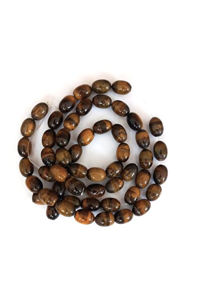 ElmaTrade 1x Sirag 28 bucati margele piatra naturala ochi de tigru 18x12mm fa...