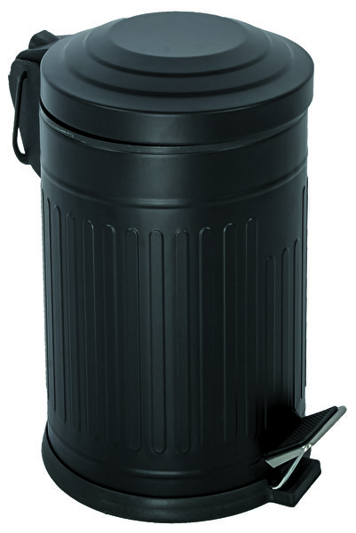 Se Yank Haus Vintage Series Black Trash Can with Shock Absorber Cover 16 Lt Kitchen, Bathroom, Balcony, Toilet
