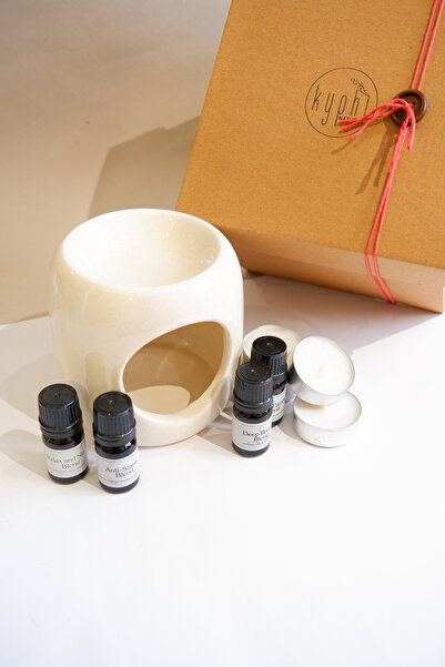 Kyphi Natural "Enerjini Tamamla" Buhurdanlık ve Uçucu Yağ Seti ( %100 Uçucu Y...