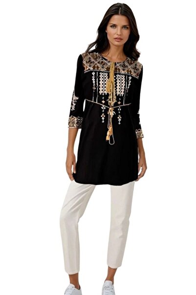 rody's forever Γυναικεία μπλούζα τύπου R 25, μέγεθος M, μαύρο/μπεζ