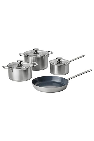 IKEA Steel Cookware Set Stainless Steel 7 Pieces - with a Gift