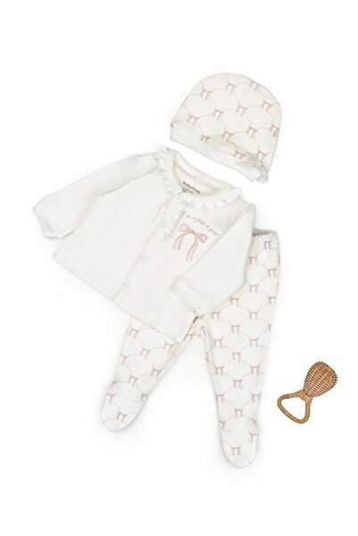 BabyCosy Organic Wear Baby 3-Piece Set (Pants, Long Sleeve T-Shirt, Hat), Baby and Newborn Series - Csy8143