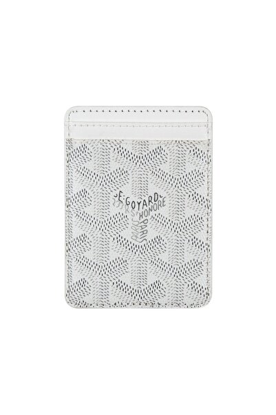 DUKKANCASE Telefon Arkası Beyaz Deri Magsafe Kartlıklı Cüzdan DK300