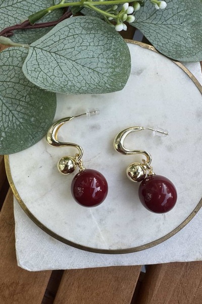 My Joyas Design Burgundy Design Earrings
