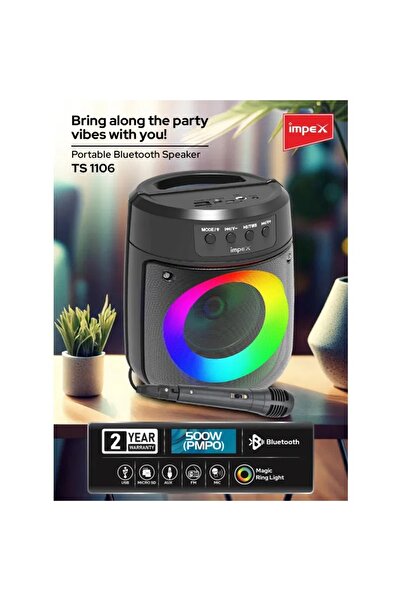 ORIAN Impex Speaker – 500W, 1200mAh Lithium Battery, Microphone Function