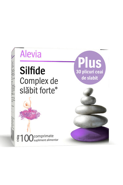 Alevia Silfide Complex de slăbit forte 100 comprimate + Ceai de slăbit 30 plicuri