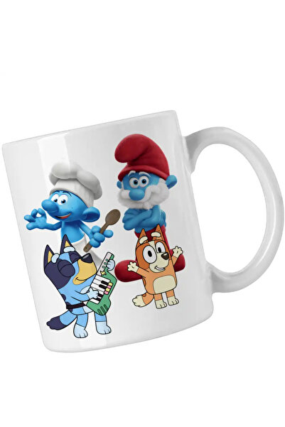 OEM Smurfs Mug Bluey Bingo Papa Smurf The Chef