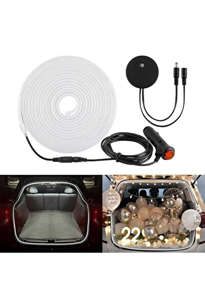 BZRSH Bandă LED Portbagaj Auto 5M cu Senzor de Lumina Mufa Bricheta– Iluminare calda 12V