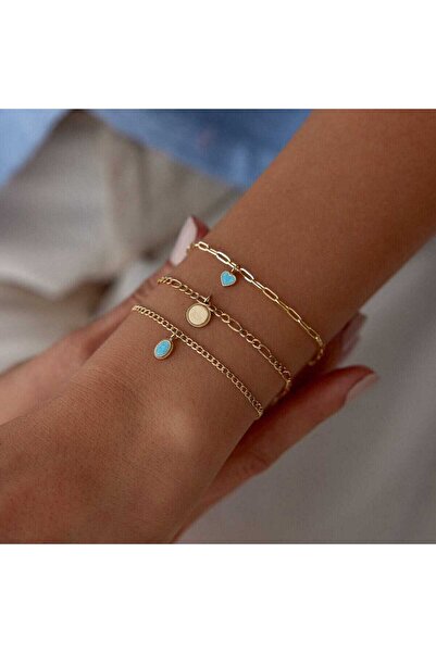 Cherry by Özkonak Oval Aqua Vintage Charm Bileklik
