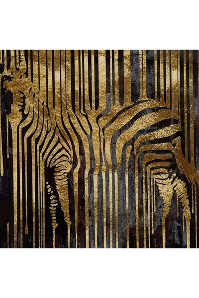 Generic Framed Abstract Portrait of a Cypriot Odian Zebra with Metallic Paper - 60 x 90 x 2.8 cm