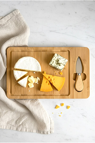 FH finehome Neta Bamboo Presentation Board Set with Knife