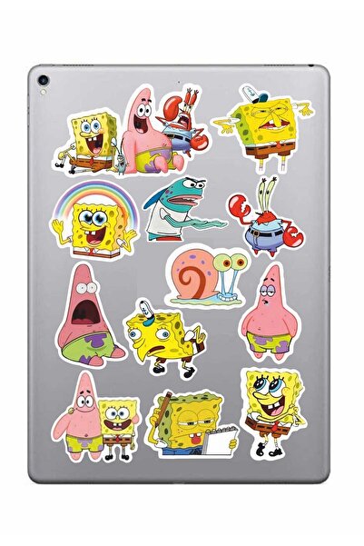 Hediyeni Al مجموعة ملصقات سبونج بوب سلسلة 2 |   ملصق للكمبيوتر المحمول والدفتر والتابلت والهاتف ودفتر الملاحظات ومجلة البوليت