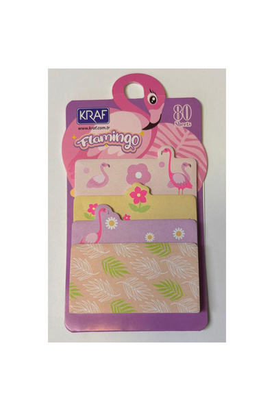 KRAF Adhesive Note Paper Set Flamingo Themed 20 Sheets X 4 Pieces